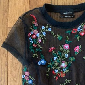 SIZE small mesh urban outfitters floral top
